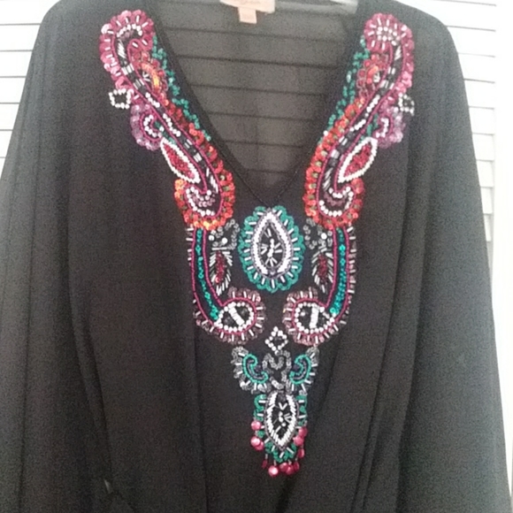 Kyra Black embroidered Boho blouse - Picture 2 of 5